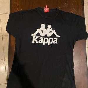 Very worn black Kappa shirt